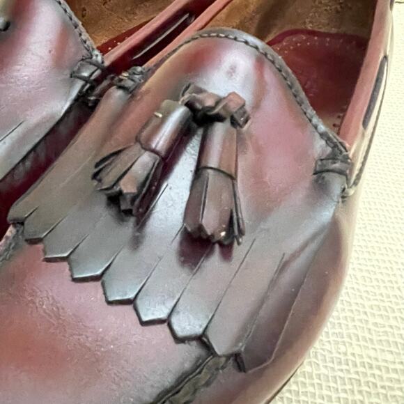 G.H. Bass Weejuns Original Oxblood Leather Dress Tassel Loafers Mens Size 10 - Picture 2 of 10